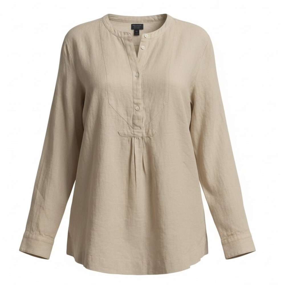 J. Crew | Baird McNutt Irish Linen Top Long Sleeve Blouse Size 14T - Picture 2 of 11